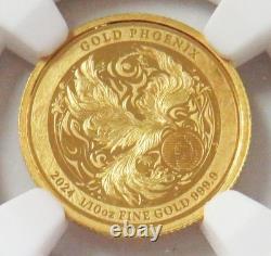 2024 GOLD NIUE $25 PHOENIX 1/10oz NGC MS 70