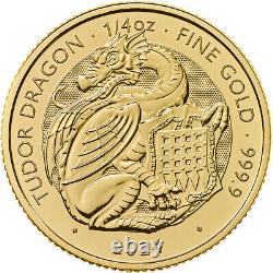 2024 Great Britain Gold Tudor Beasts Tudor Dragon £25 1/4 oz BU