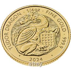 2024 Great Britain Gold Tudor Beasts Tudor Dragon £25 1/4 oz BU