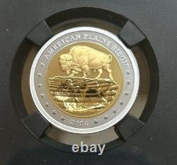 2024 Mesa Grande $40 Gold & Silver Coin NGC PF70 Plains Bison 23.33 grams gold
