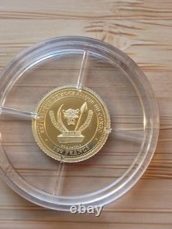 2024 Republic of Congo 1/2 gr 100 Francs Prehistoric Life Suchomimus Gold Coin