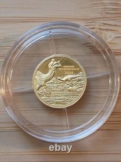 2024 Republic of Congo 1/2 gr 100 Francs Prehistoric Life Suchomimus Gold Coin