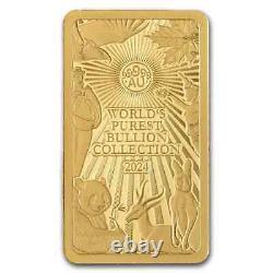 2024 Solomon Island 2 gram Gold World's Purest Bullion Coin Bar 14k Yellow Gold