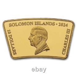 2024 Solomon Islands 1/2 Gram Gold Lunar Fan-Shaped Tiger