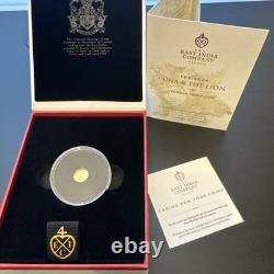 2024 Una & the Lion 1/2 gram 999.9 gold proof coin from The East India Company