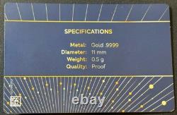 2025 1/2 Gram Gold Australia Kookaburra Coin In Capsule WithCard 35th Anniversary