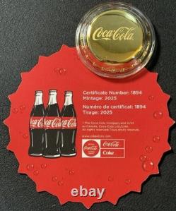 2025 1.2 Gram Pure Gold Niue Coca-Cola Bottle Cap Coin Awesome Coke Collectable