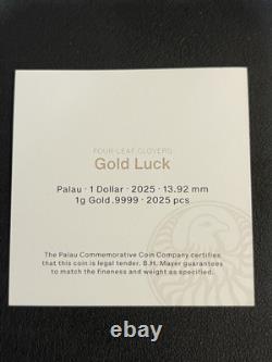 2025 1 Gram. 9999 Palau Gold 4 Four Leaf Clover Coin Gold LuckReal Clover NGC 70