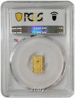 2025 1 Gram GOLD SPONGEBOB SQUAREPANTS PCGS MS70 Gold Shield Label Bar