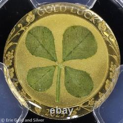 2025 $1 Palau Proof 1 g Gold Luck Four Leaf Clover Coin PCGS PR 70 DCAM