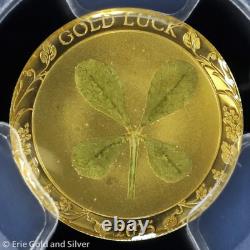 2025 $1 Palau Proof Gold 1 GRAM Four Leaf Clover PCGS PR 69 DCAM