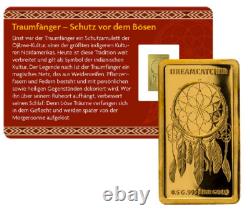 2025 $20 Oglala Lakota Sioux 0.5gm Gold Dreamcatcher bar, Assay Card. VeryRare