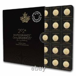 2025 25x 1 gram Gold Maple Leafs Maplegram25T (In Assay Sleeve)
