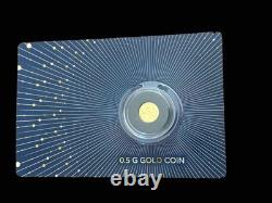 2025 $5 Fiji Kookaburra. 9999 Gold 0.5 Gram Proof Coin Sealed in Card