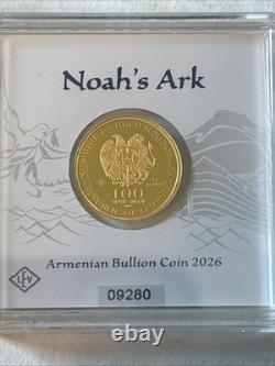2025 Armenia 1 Gram 999.9 Gold 100 Dram Noah's Ark BU