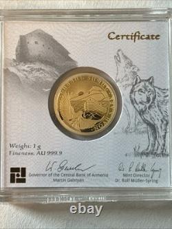 2025 Armenia 1 Gram 999.9 Gold 100 Dram Noah's Ark BU