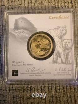 2025 Armenia Noah's Ark 1 gram. 9999 Gold Coin Assay #12255