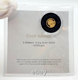 2025 Cook Islands Cuahtemoc. 5 gram Gold Proof Coin Aztec Empire 5000 Mintage
