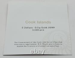 2025 Cook Islands Cuahtemoc. 5 gram Gold Proof Coin Aztec Empire 5000 Mintage