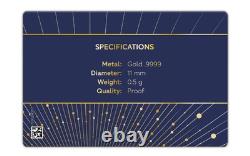 2025 Fiji Kookaburra 0.5g Gold in Card