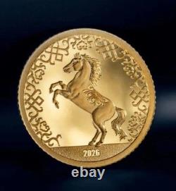 2025 Mongolia Lunar Year of the Horse 9999 Gold Proof in Capsule with COA