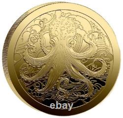 2025 Pitcairn Islands Ocean Wonders Octopus 0.5 gram 9999 Gold Coin In Capsule