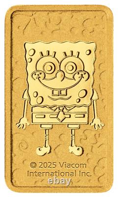2025 SPONGEBOB SQUAREPANTS 1g. 9999 Gold Perth Mint Minted Bar