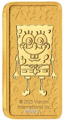 2025 SPONGEBOB SQUAREPANTS 1g. 9999 Gold Perth Mint Minted Bar