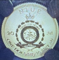 2026 1 G Gold Niue SPINOSAURUS Reverse Proof PF70 Gold Coin NEWEST RELEASE