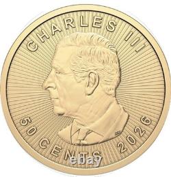 2026 1 Gram Gold Maple Leaf Coin In Maplegram Assay Card King CHarles Effigy