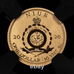 2026 $1 Niue 1 gram Gold Coin Spinosaurus NGC Rev PF 70 G6425