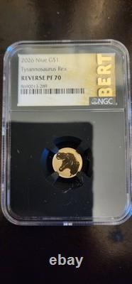 2026 $1 Niue Gold 1 Gram Tyrannosaurus Rex NGC REV PF 70
