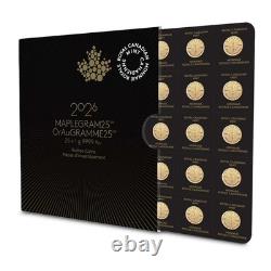 2026 25 Gram Canadian Gold MapleGram (25x1g, BU withAssay)