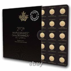 2026 25x 1 gram Gold Maple Leafs Maplegram25T (In Assay Sleeve)-Pre-Sale
