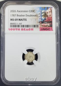 2026 Ascension Gold Doubloon 1/2 gram. 999 Fine Gold NGC MS 69 MATTE -167