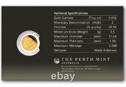 2026 Australia 1/2 Gram Gold Lunar Kookaburra PF In card