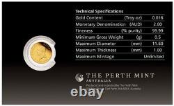2026 Australia Kangaroo Mini Roo 0.5g Gold Proof Coin in Card