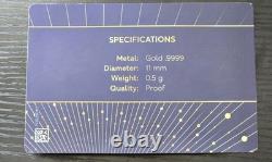 2026 Barbados Smallest Gold Independence Day 1/2 Gram Gold Proof Coin