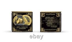 2026 China Panda 30 Gram Silver Golden Ring Edition Gold and Ruthenium Gilded