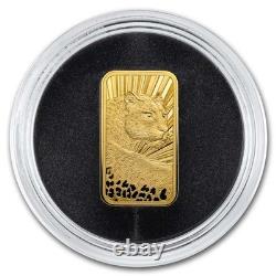 2026 Cook Islands 1/2 gram Gold Barre de Luxe Leopard Coin Bar