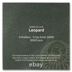 2026 Cook Islands 1/2 gram Gold Barre de Luxe Leopard Coin Bar