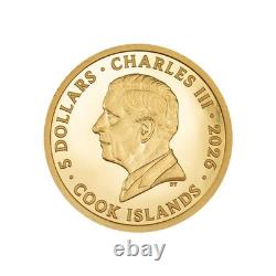 2026 Cook Islands Pure Gold Vikings $5 coin. 999