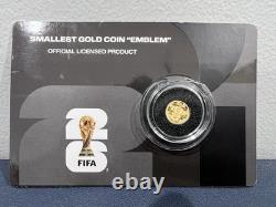 2026 FIFA World World Cup Smallest Gold Coin Emblem 1/2 Gram. 9999 Gold Proof