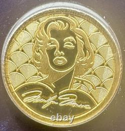 2026 Marilyn Monroe 1/2 Gram. 999 Gold Proof 25c Pitcairn Islands COA Tower Mint