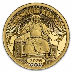 2026 Mongolia 1/2 gram Gold Chinggis Khaan Proof