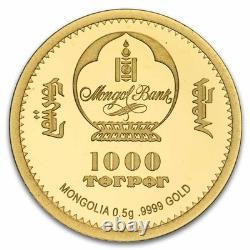 2026 Mongolia 1/2 gram Gold Chinggis Khaan Proof