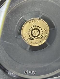 2026 Niue 1 Gram Gold Mermaid Pink Tail Rev Proof PCGS PR70 22KT Gold LOT Z-576