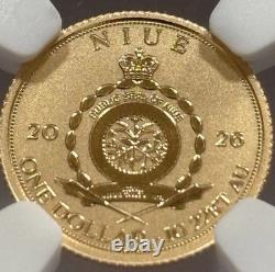 2026 Niue 1 Gram Gold Pteranodon Reverse PF70 NGC Dinosaur Proof Coin