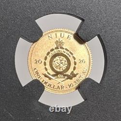 2026 Niue $1 Tyrannosaurus T-Rex 1G Gold Coin NGC PF70 Reverse Proof 22K