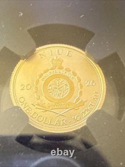 2026 Niue G $1 Reverse PF 70 Spinosaurus 1 Gram 22 KT Gold- NGC One Day sale